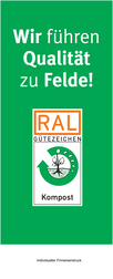 Hissflagge RAL-Gütezeichen Kompost für Masten mit Ausleger mit Firmeneindruck