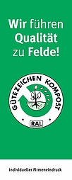 Hissflagge RAL-Gütezeichen Kompost für Masten ohne Ausleger mit Firmeneindruck